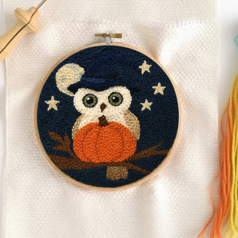 Night Owl Punch Needle Kit - Handmade Bird Art | Nice Decor For Halloween  - image 7