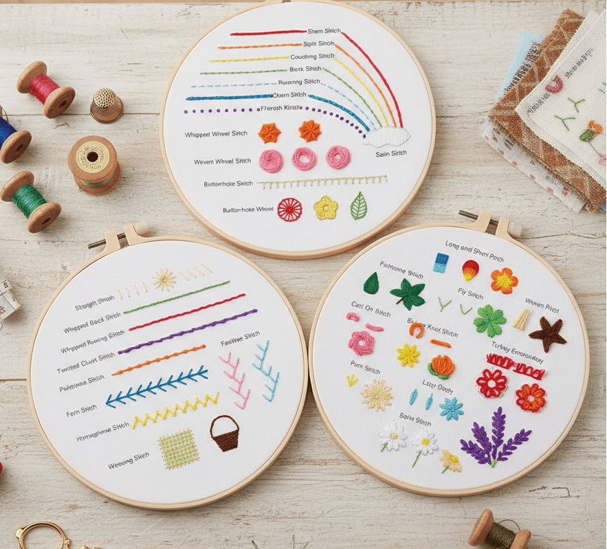 Rubbyoo 3-piece Embroidery Starter Kit - Flower Design Needlestitch | Nice Gift For Handmade Lovers - 3-piece Embroidery Starter Kit - image 0