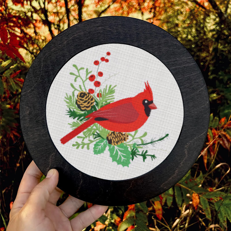  Cross Stitch Kit - Northern Cardinal | Floral Bird Stitch Art | Nice Handmade Decorative Craft  - image 8