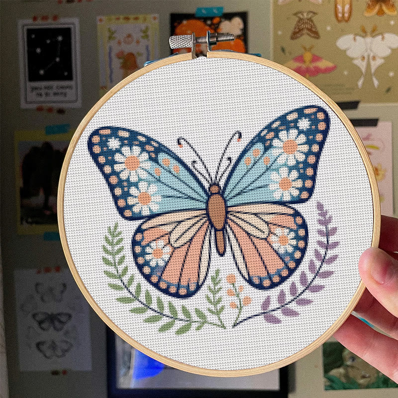  Cross Stitch Kit - Charming Butterfly | Diy Forest Animal Craft | Perfect Gift For Insect Lovers  - image 2