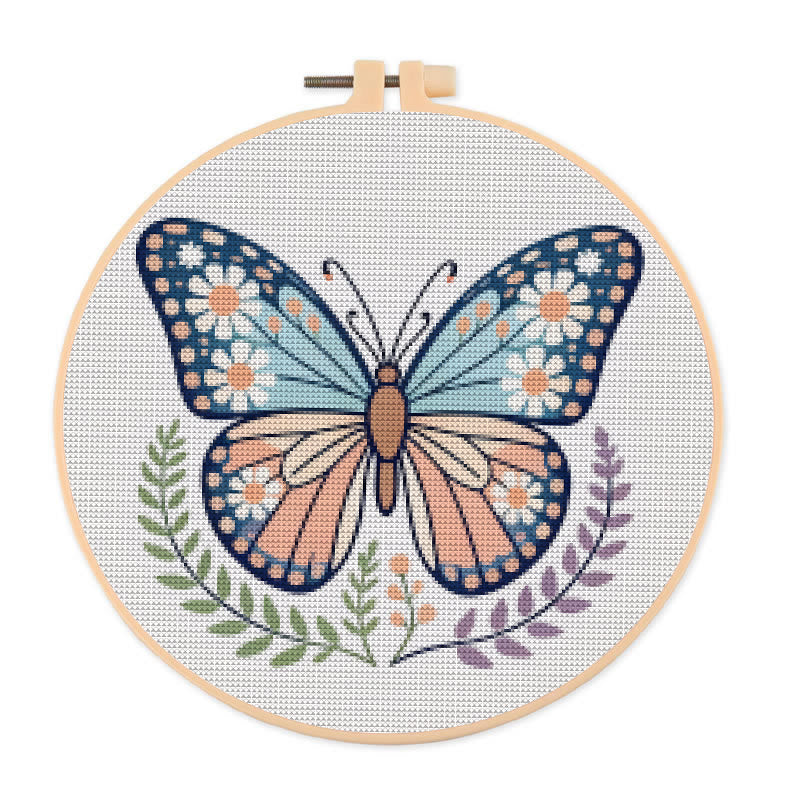  Cross Stitch Kit - Charming Butterfly | Diy Forest Animal Craft | Perfect Gift For Insect Lovers  - 20×20cm - image 0