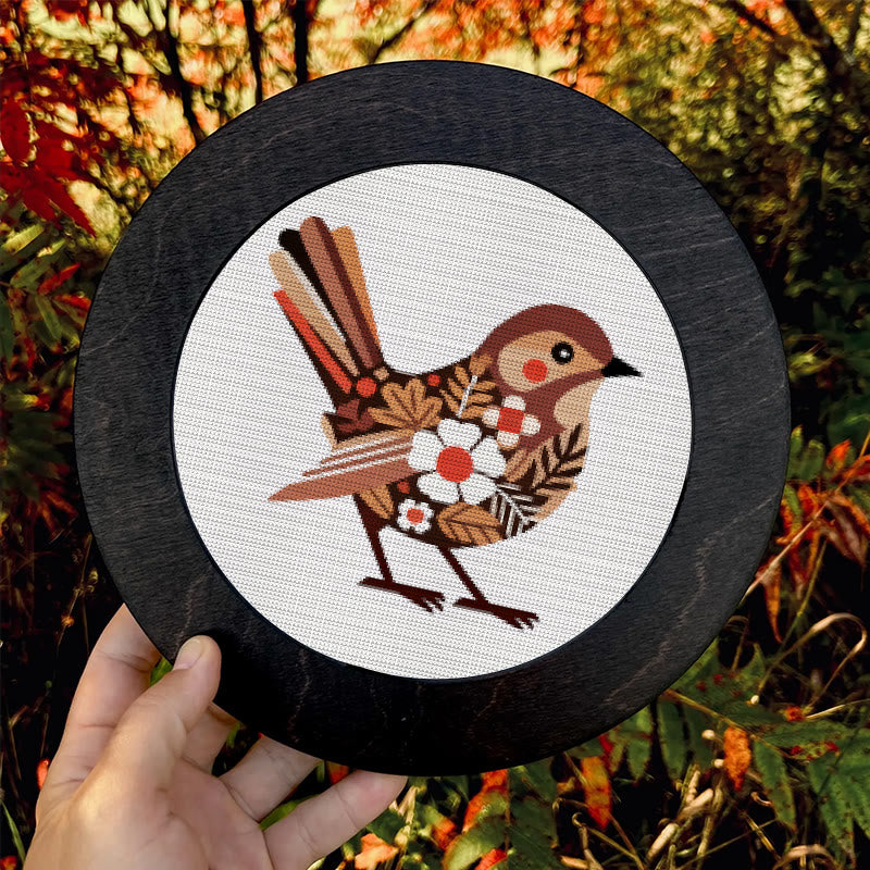 Cross Stitch Kit - Floral Autumn Bird | Gift For Animal Lovers | Unique Stitch Hoop Art - image 8