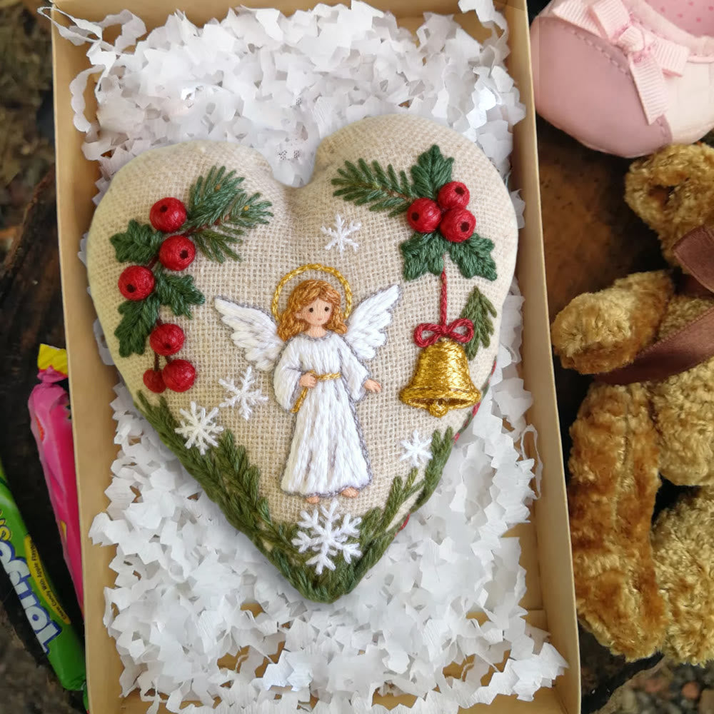Rubbyoo Heart Embroidery Kit - Angel Blessing  |  Handmade Christmas Collection | Home Hanging Craft  - image 5