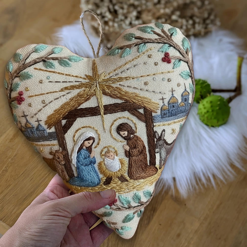 Rubbyoo Heart Embroidery Kit - Christmas Nativity | Stitch Handmade Craft | Diy Hanging Craft  - image 5