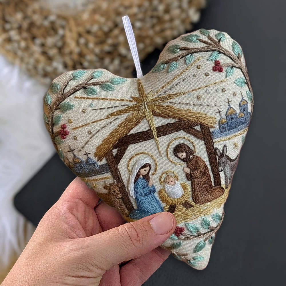 Rubbyoo Heart Embroidery Kit - Christmas Nativity | Stitch Handmade Craft | Diy Hanging Craft  - image 3