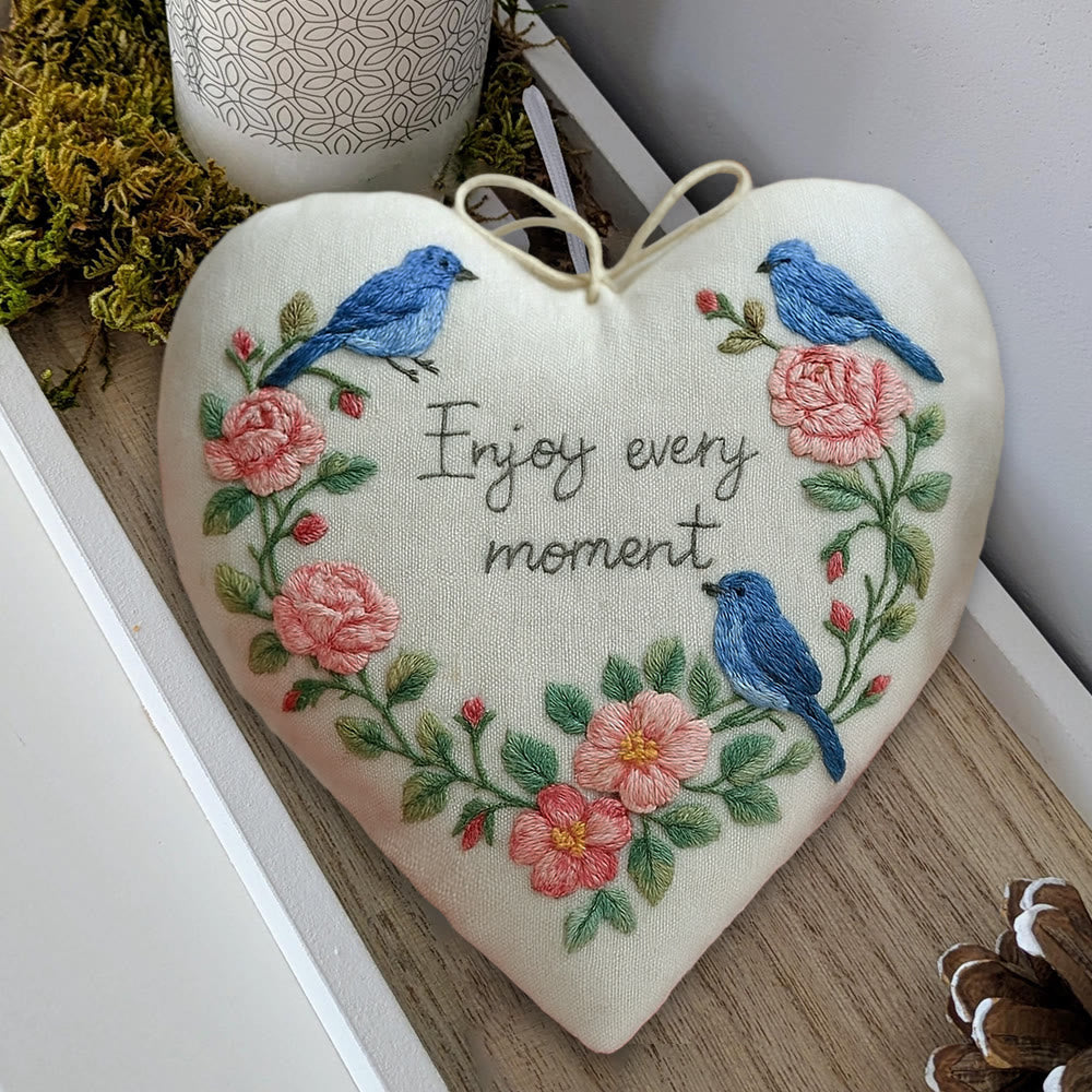 Rubbyoo Heart Embroidery Kit - Enjoy Every Moment | Handmade Wall Decor | Perfect Gift For Crafter - image 8