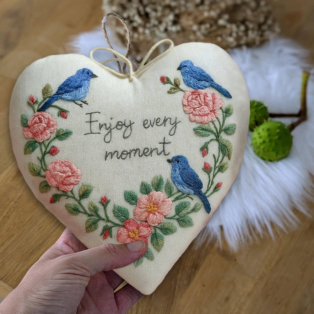 Rubbyoo Heart Embroidery Kit - Enjoy Every Moment | Handmade Wall Decor | Perfect Gift For Crafter - image 5