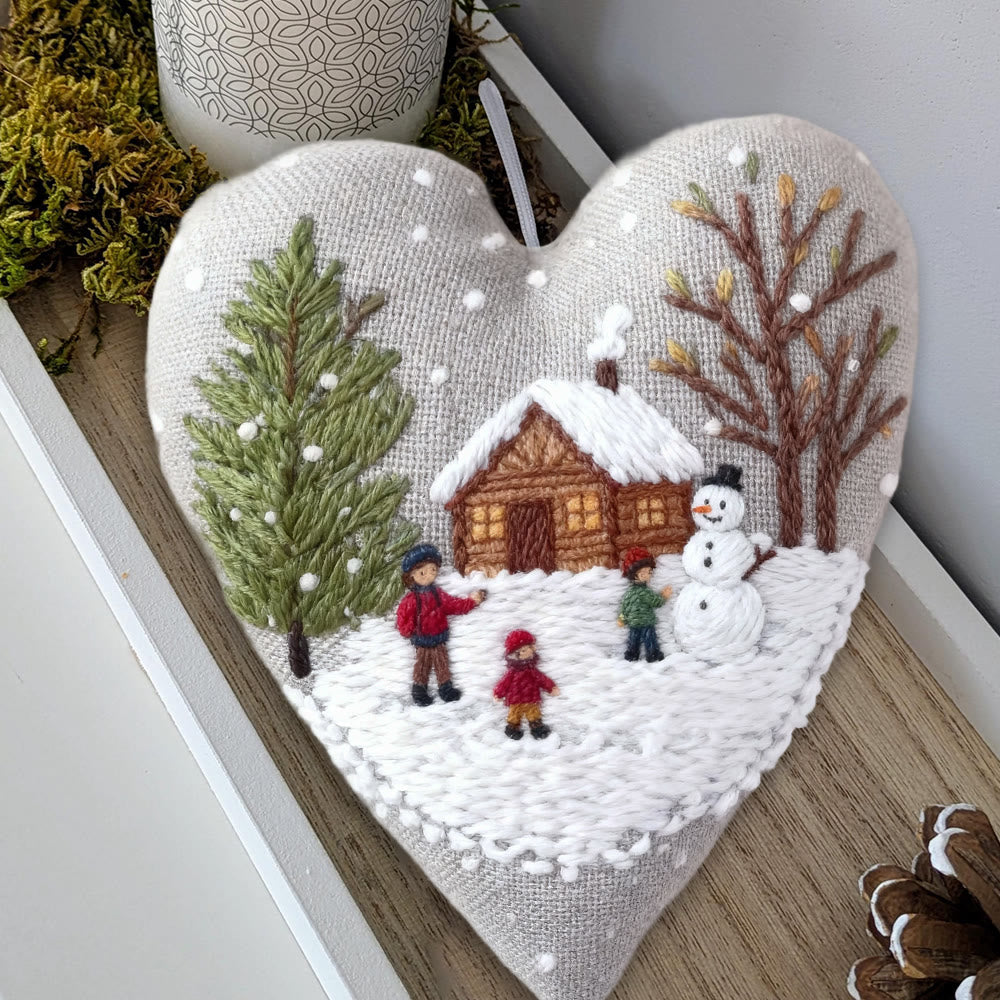 Rubbyoo Heart Embroidery Kit - Light Snow | Winter Handmade Art | Christmas Wall Hanging  - image 8