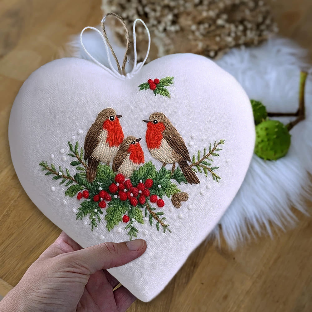 Rubbyoo Heart Embroidery Kit - Bird Family | Christmas Bird Art | Perfect For Bird Lovers - image 5