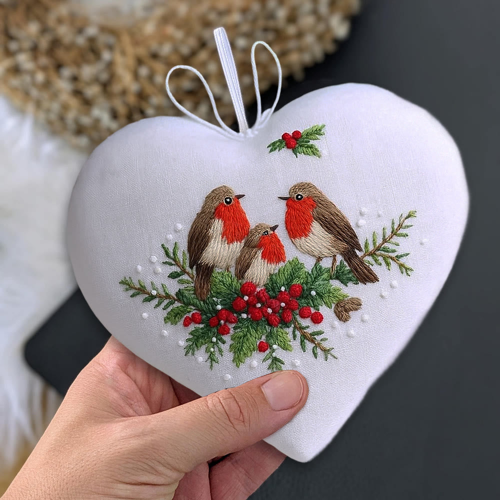 Rubbyoo Heart Embroidery Kit - Bird Family | Christmas Bird Art | Perfect For Bird Lovers - image 3