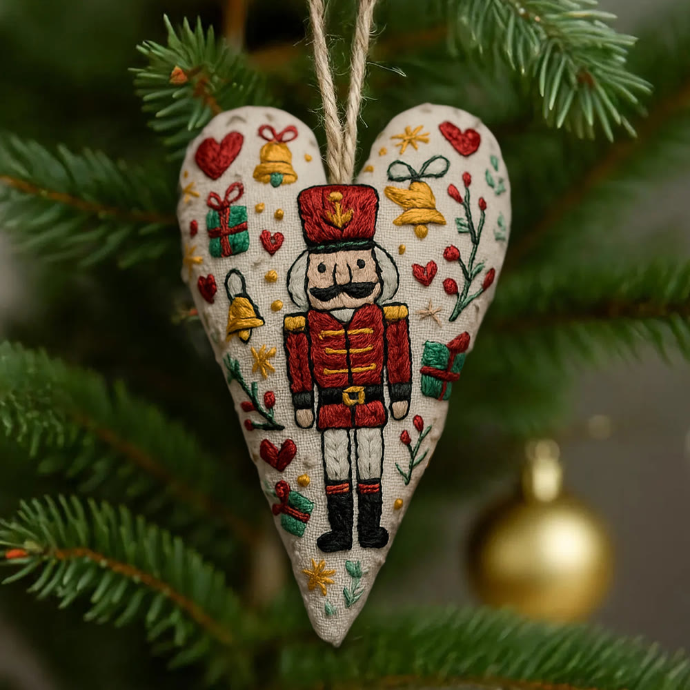 Rubbyoo Heart Embroidery Kit - Nutcracker | Christmas Tree Decoration | Nice Festive Gift  - 6 inches hoop kit - image 0