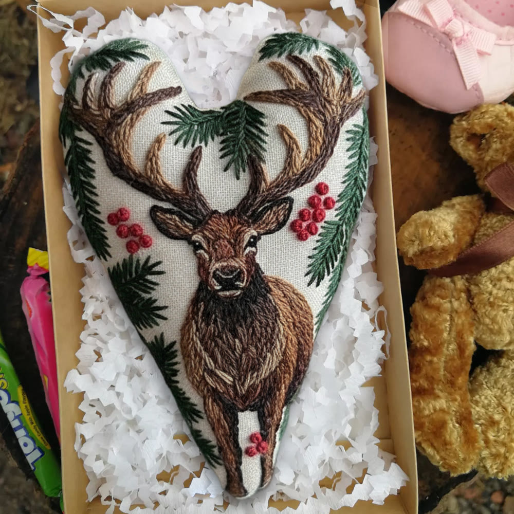 Rubbyoo Heart Embroidery Kit - The King Of Deer | Christmas Animal Craft | Decorative Needle Art  - image 7