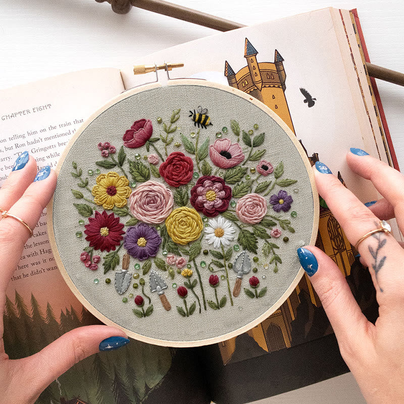 Rubbyoo Embroidery Kit - Fantastic Flower | Floral Room Ornament | Handmade Birthday Gifts - image 5