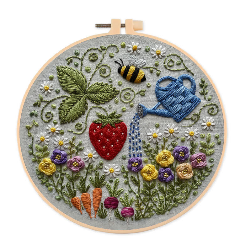Rubbyoo Embroidery Kit - Vibrant Garden | Diy Stitch Hoop Art | Unique Decorative Craft  - 20*20cm - image 0