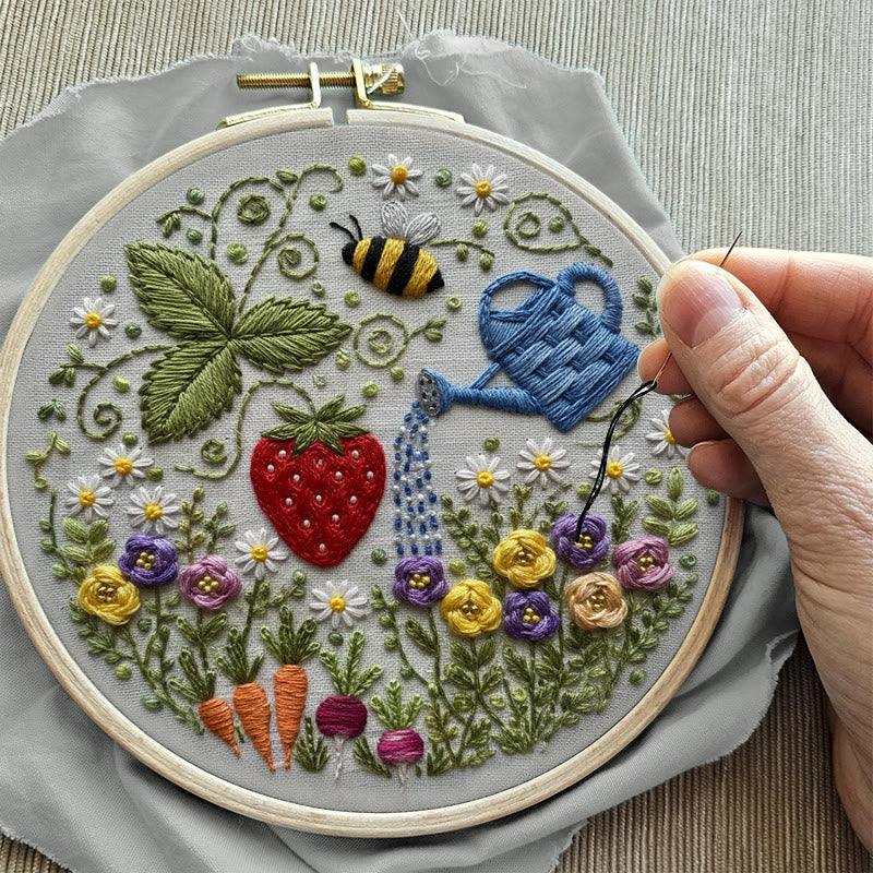 Rubbyoo Embroidery Kit - Vibrant Garden | Diy Stitch Hoop Art | Unique Decorative Craft  - image 5
