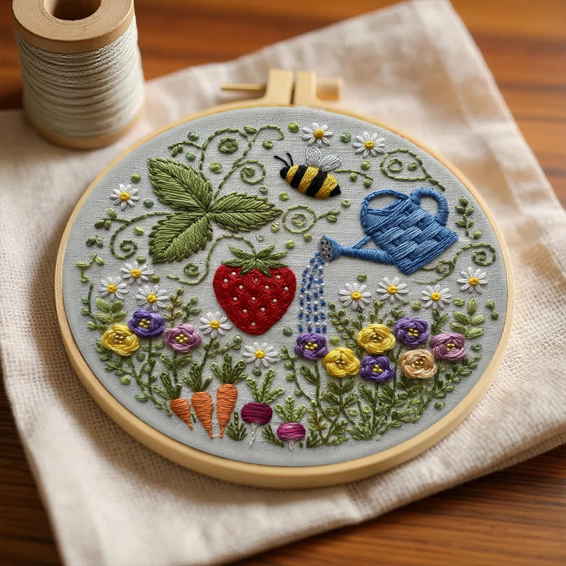 Rubbyoo Embroidery Kit - Vibrant Garden | Diy Stitch Hoop Art | Unique Decorative Craft  - image 2
