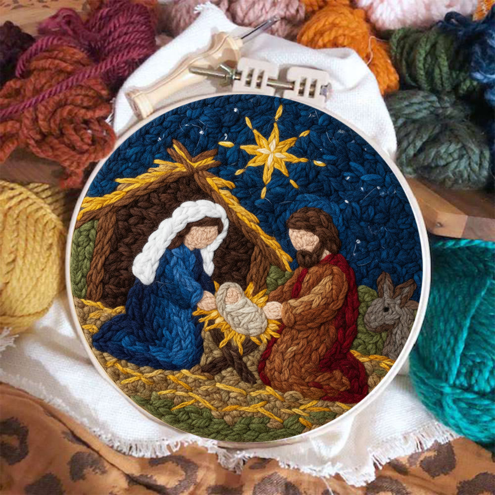 Christmas Nativity Scene  Punch Needle Kit - Religious Christmas Doormat | Handmade Needle Gift - image 6