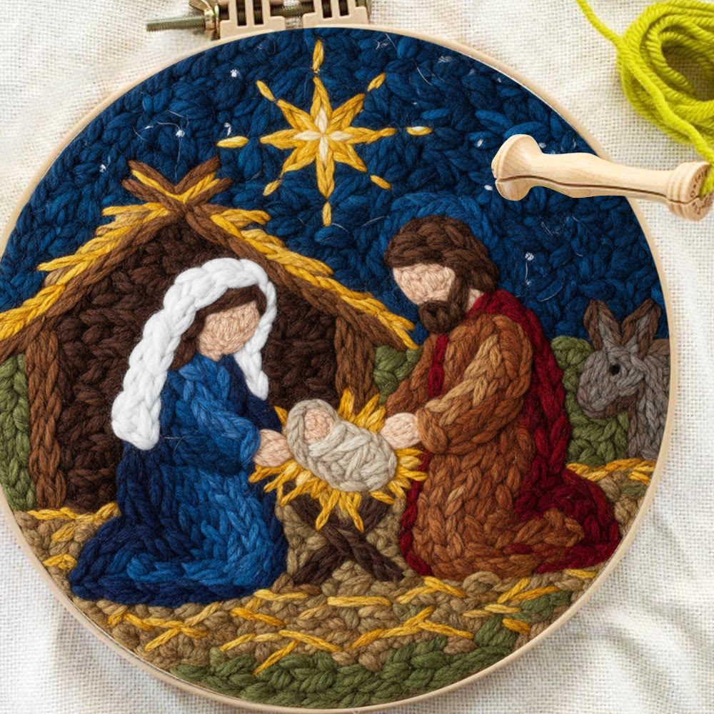 Christmas Nativity Scene  Punch Needle Kit - Religious Christmas Doormat | Handmade Needle Gift - image 3