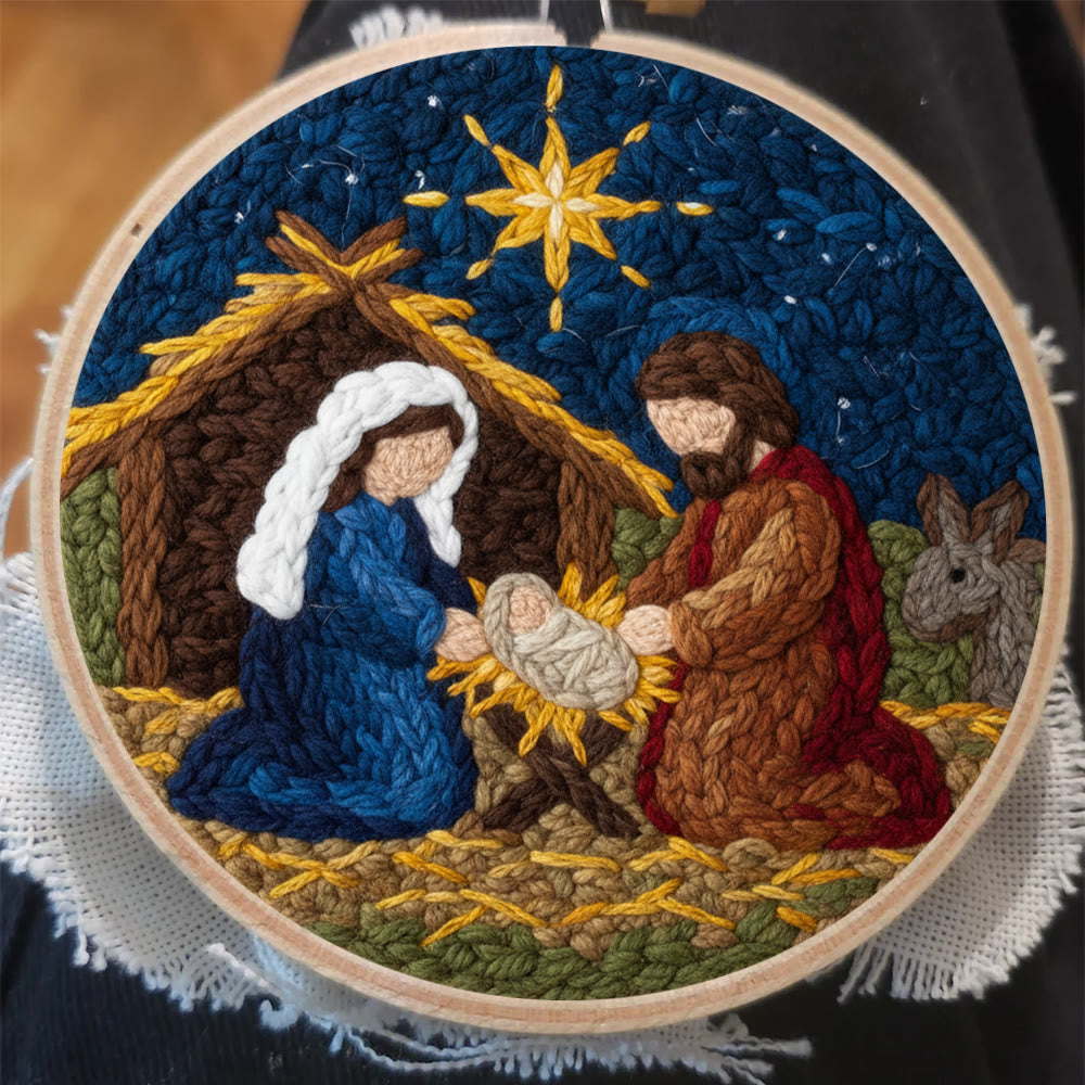 Christmas Nativity Scene  Punch Needle Kit - Religious Christmas Doormat | Handmade Needle Gift - image 2