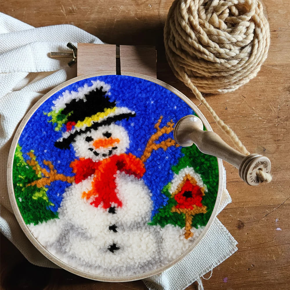 Happy Snowman Punch Needle Kit - Diy Christmas Coaster | Perfect Holiday Present  - image 8