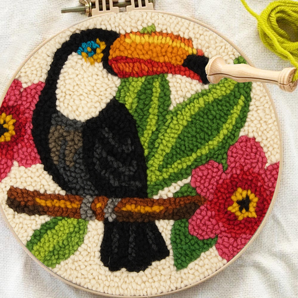Toucan Bird Punch Needle Kit - Diy Animal Hoop Art | Nice Gifts For Bird Lovers  - image 5