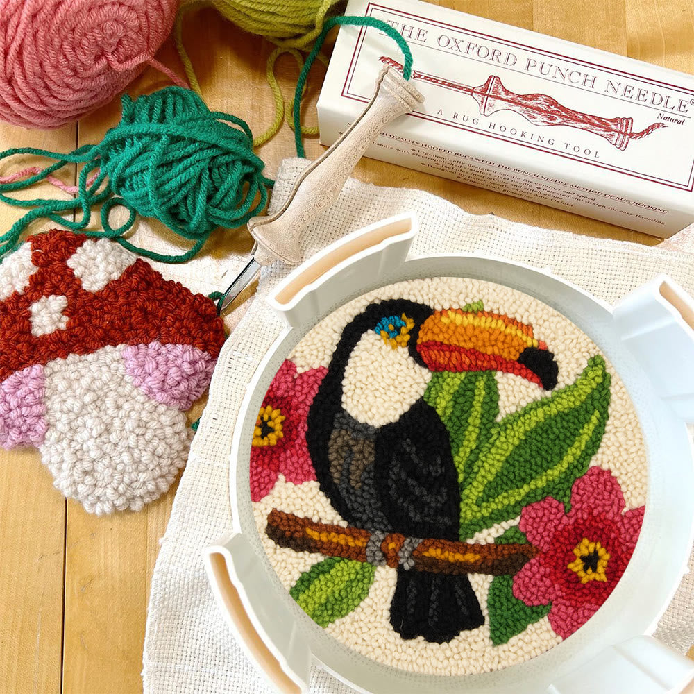 Toucan Bird Punch Needle Kit - Diy Animal Hoop Art | Nice Gifts For Bird Lovers  - image 9