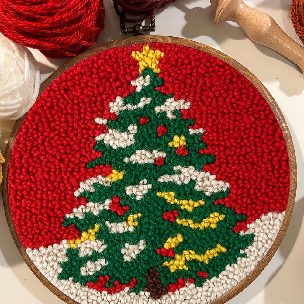 Shiny Christmas Tree Punch Needle Kit - Diy Christmas Needle Art  | Nice Handmade Craft For Kid - image 4