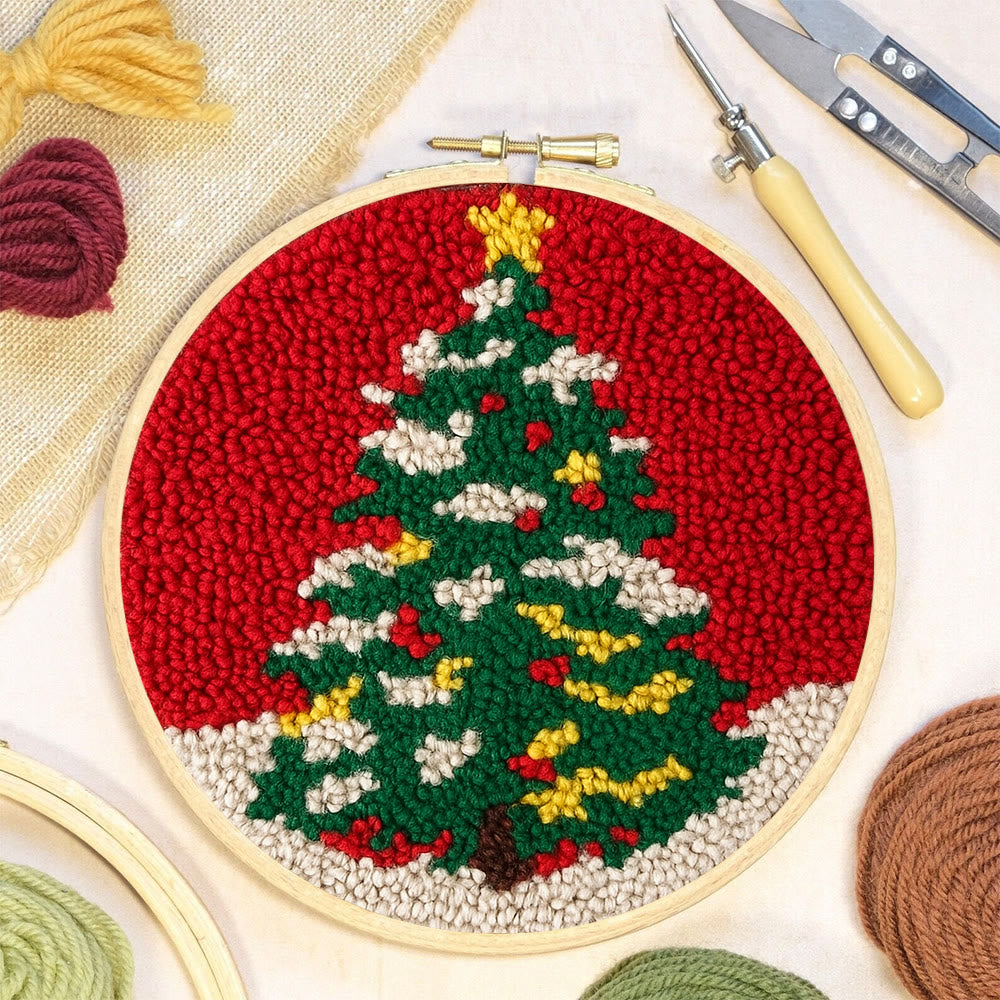 Shiny Christmas Tree Punch Needle Kit - Diy Christmas Needle Art  | Nice Handmade Craft For Kid - image 3