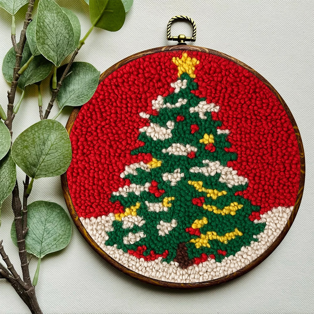 Shiny Christmas Tree Punch Needle Kit - Diy Christmas Needle Art  | Nice Handmade Craft For Kid - image 5