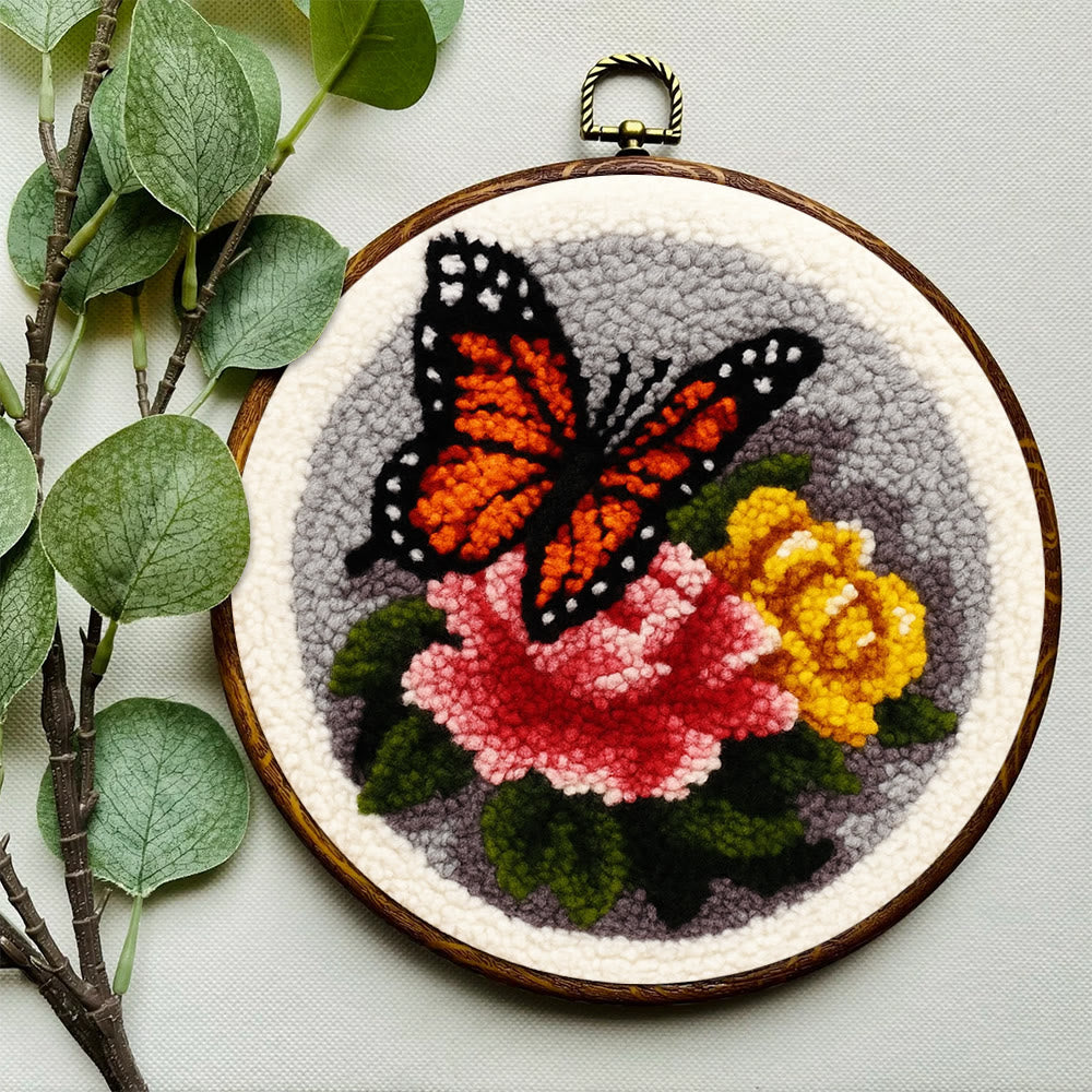 Fascinating Butterfly Punch Needle Kit - Charming Floral Craft | Perfect Handmade Gift For Her - image 4