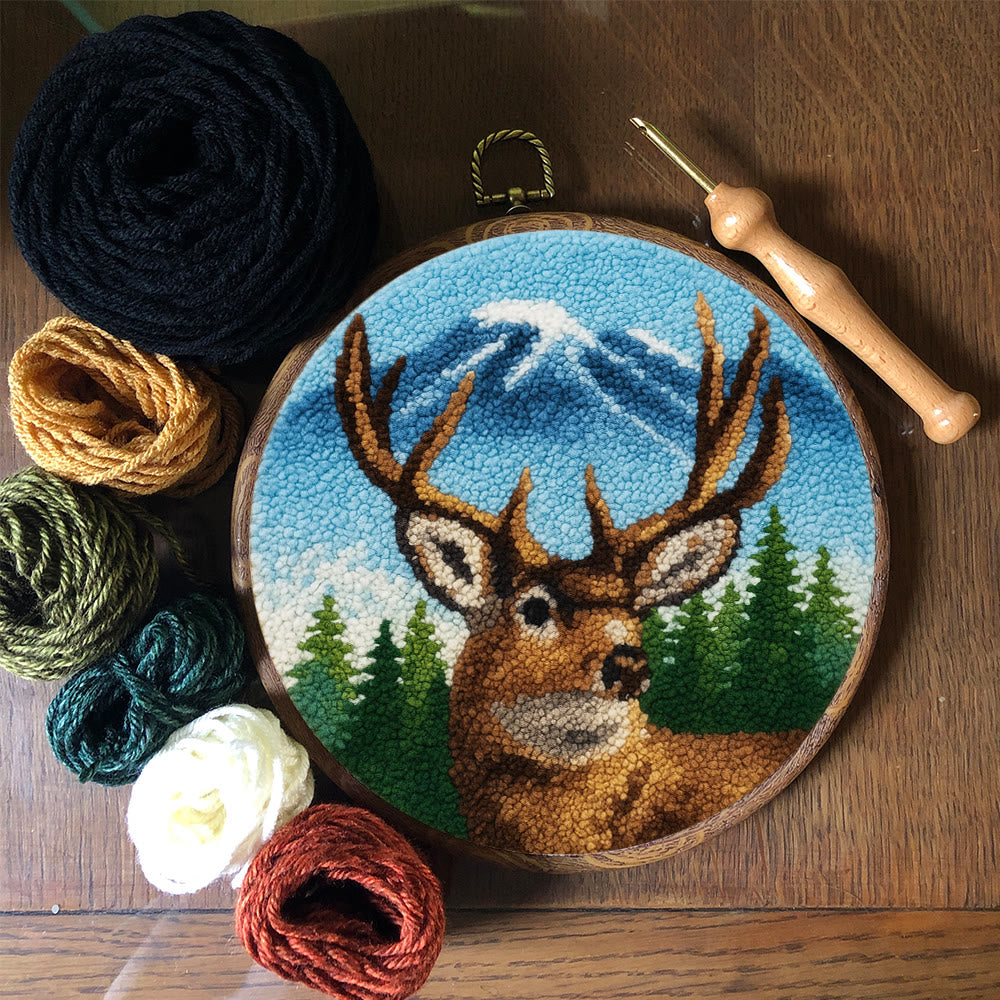 King Of Milu Deer Punch Needle Kit - Diy Animal Handmade Craft | Perfect Art For Home Decor - image 6