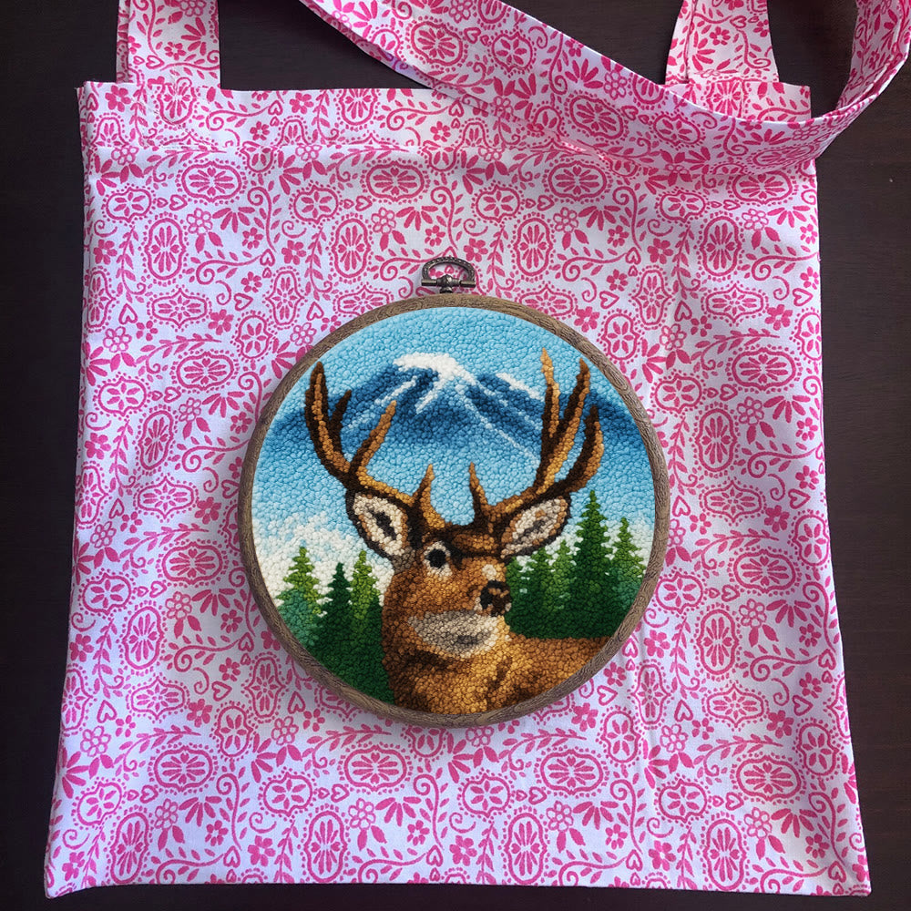 King Of Milu Deer Punch Needle Kit - Diy Animal Handmade Craft | Perfect Art For Home Decor - image 12