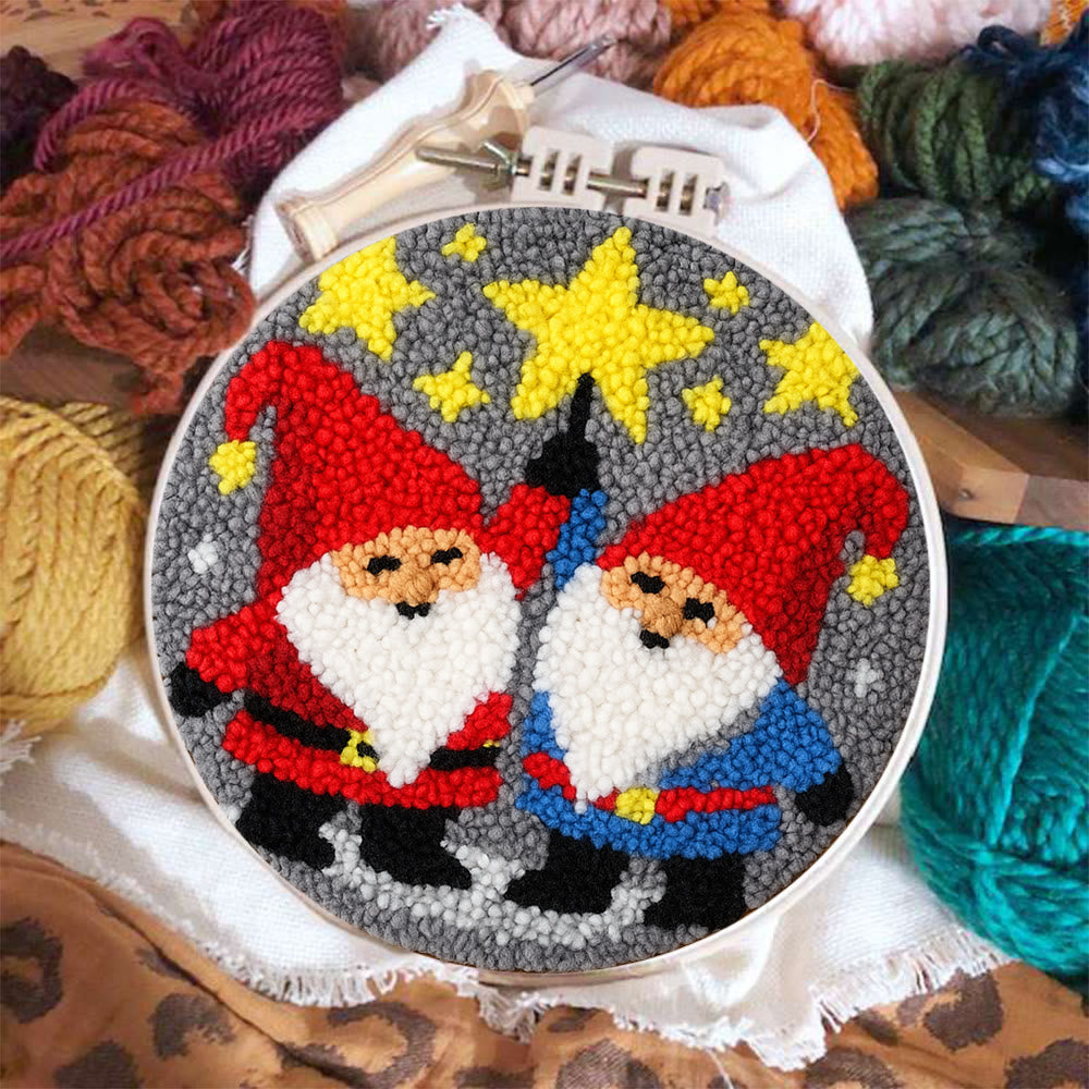 Starry Night Gnomes Punch Needle Kit - Diy Christmas Coaster | Perfect Craft For Beginner  - image 4