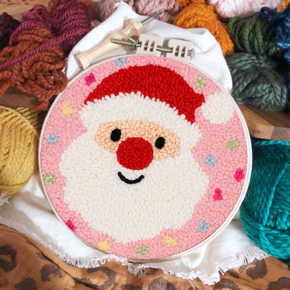 Adorable Santa Claus Punch Needle Kit - Christmas Celebration Gift | Perfect Diy Handicraft For Kid  - image 5