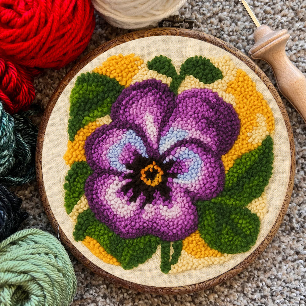 Purple Flower Punch Needle Kit - Stunning Flower Craft | Diy Handmade Craft For Mom - image 8