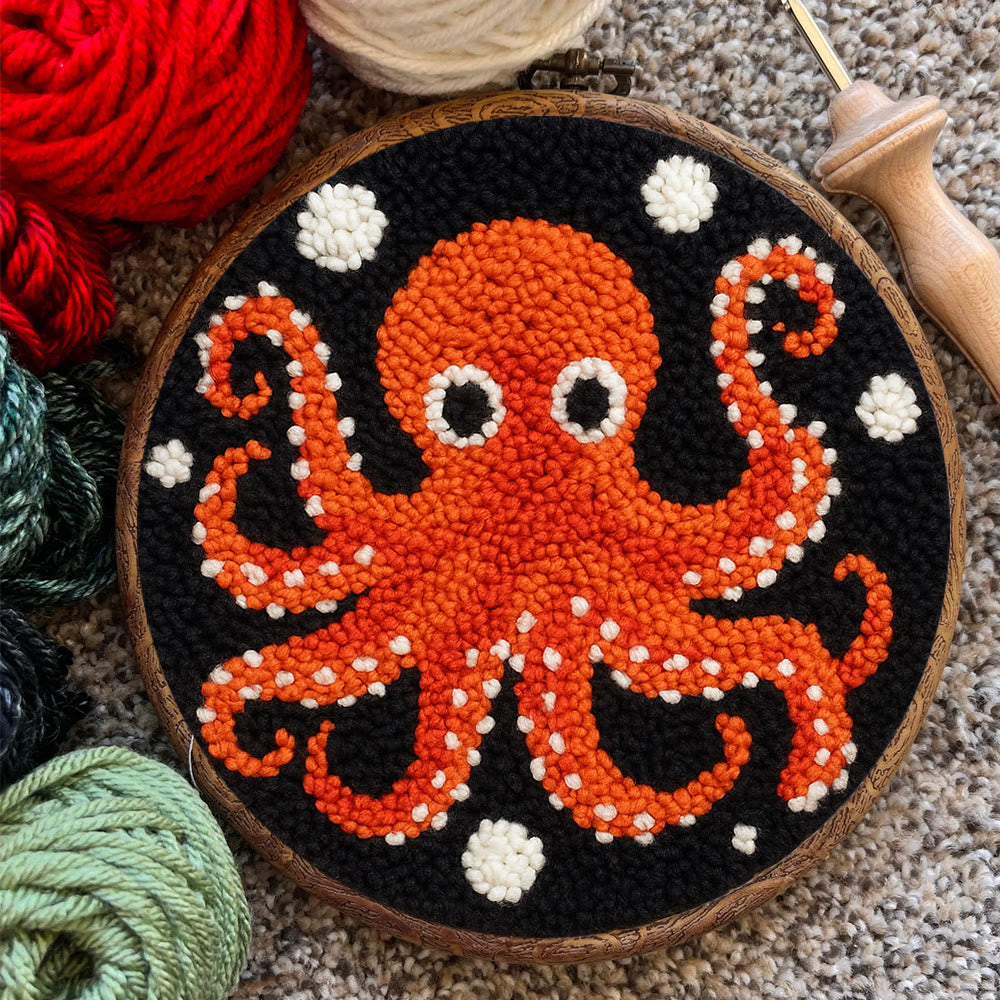 Funny Octopus Punch Needle Kit - Creative Handmade Coaster | Unique Home Decor - image 4