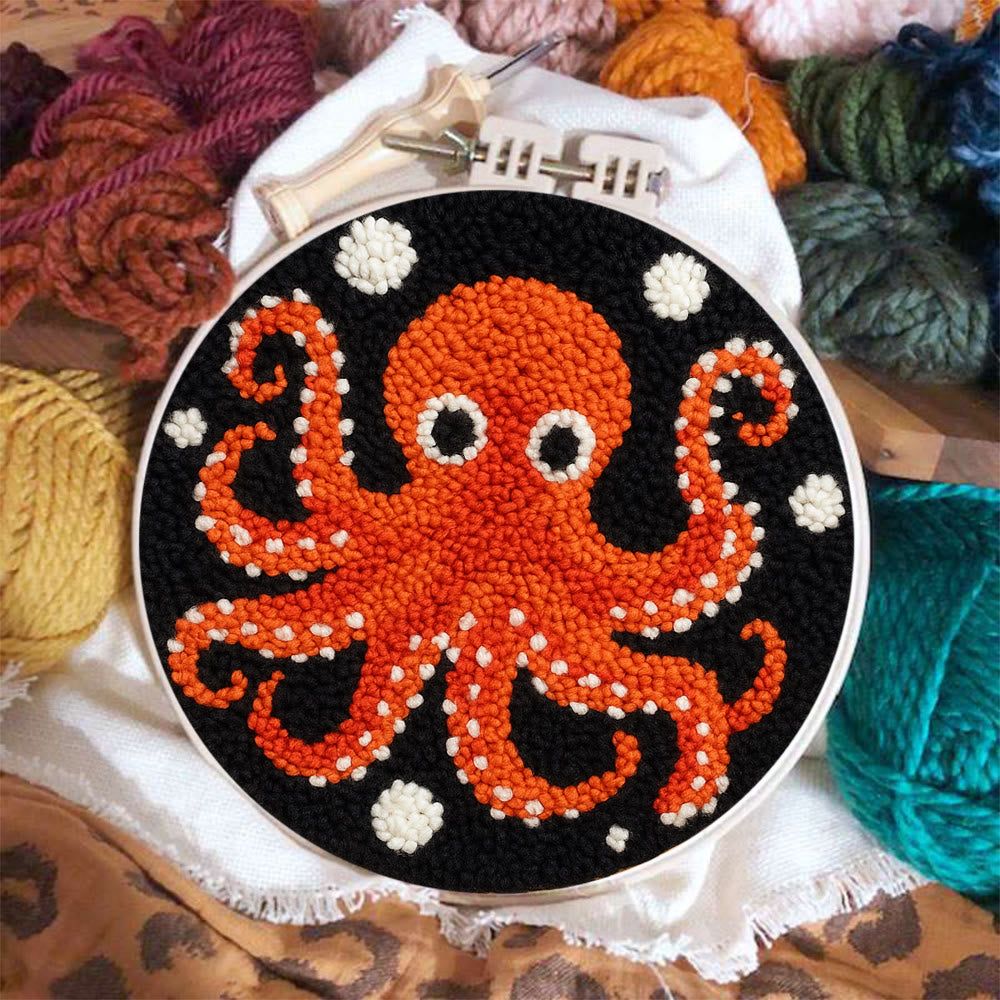 Funny Octopus Punch Needle Kit - Creative Handmade Coaster | Unique Home Decor - image 6
