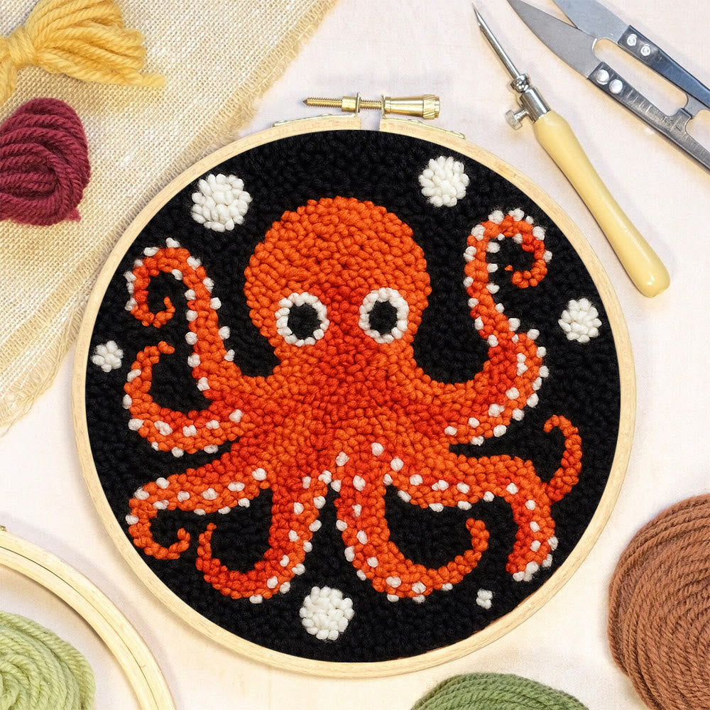 Funny Octopus Punch Needle Kit - Creative Handmade Coaster | Unique Home Decor - image 5