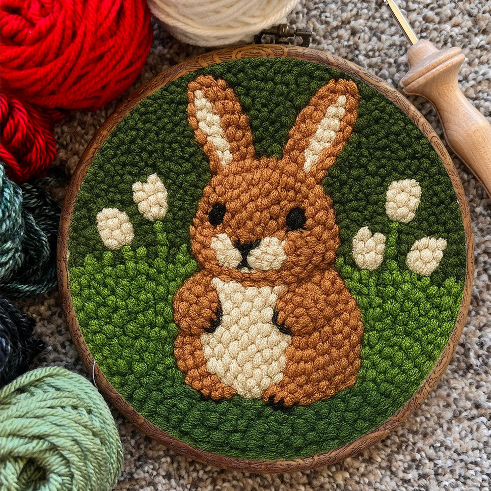 Adorable Bunny  Punch Needle Kit - Diy Christmas Craft | Perfect Birthday Handmade Gift  - image 3