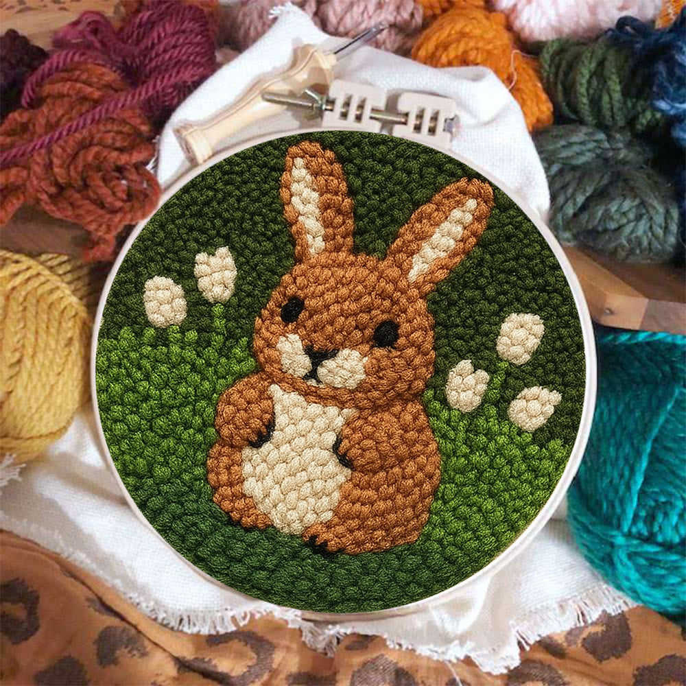 Adorable Bunny  Punch Needle Kit - Diy Christmas Craft | Perfect Birthday Handmade Gift  - image 5