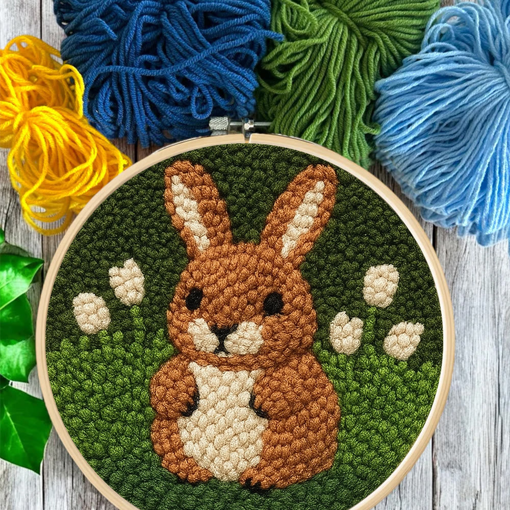 Adorable Bunny  Punch Needle Kit - Diy Christmas Craft | Perfect Birthday Handmade Gift  - image 6