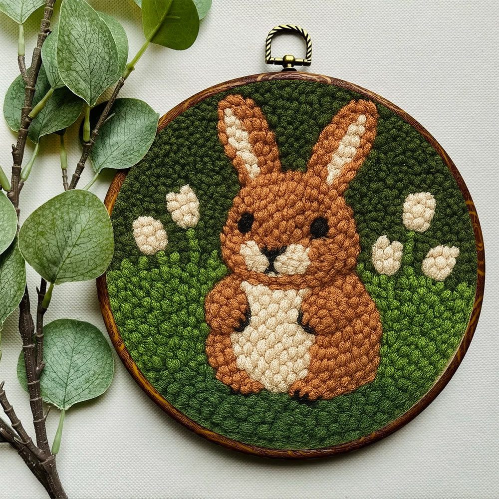 Adorable Bunny  Punch Needle Kit - Diy Christmas Craft | Perfect Birthday Handmade Gift  - image 8