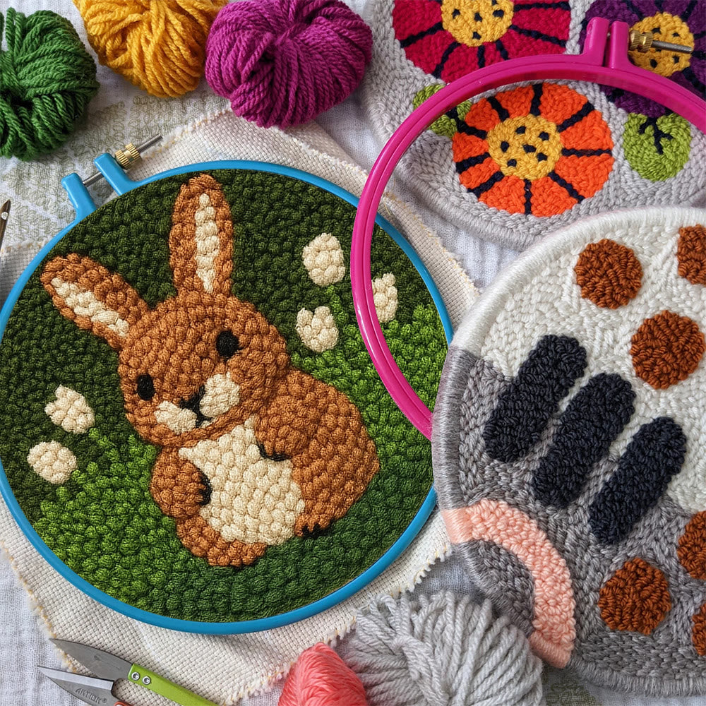 Adorable Bunny  Punch Needle Kit - Diy Christmas Craft | Perfect Birthday Handmade Gift  - image 4