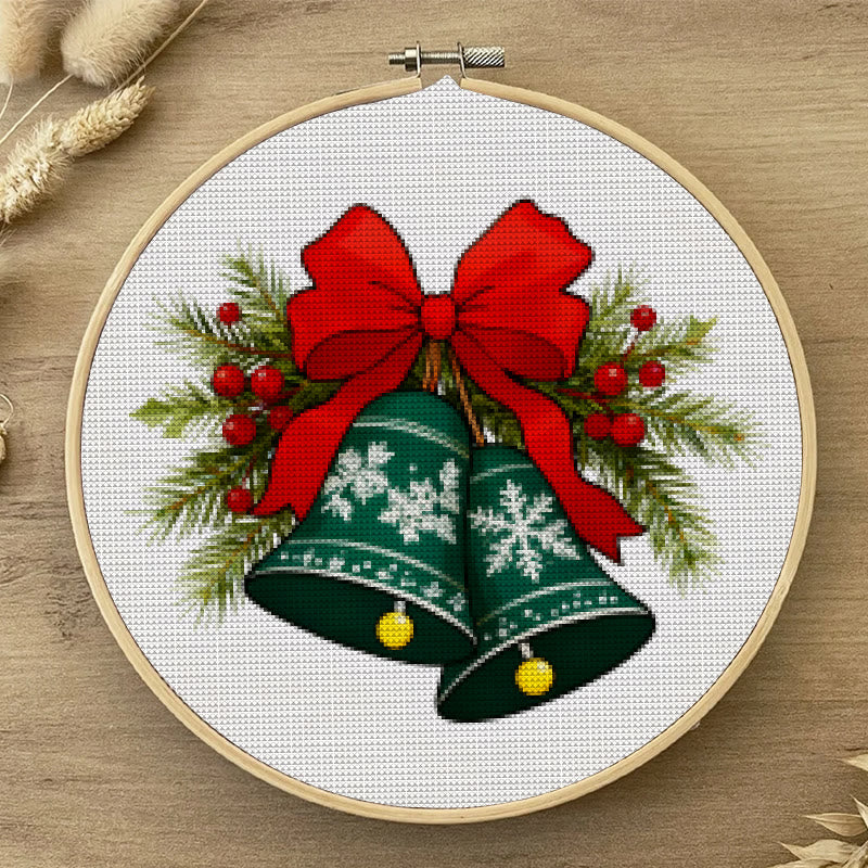 Cross Stitch Kit - Christmas Bell | Christmas Tree Ornament | Diy Hoop Art - image 5