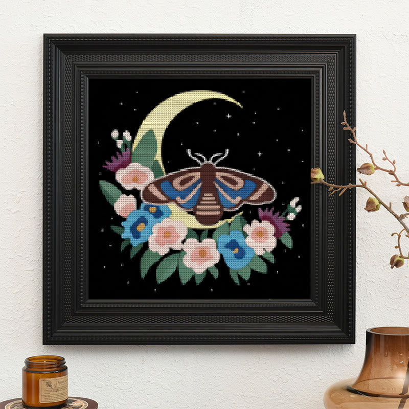 Cross Stitch Kit - Moonlight Moth | Creative Insect Artwork | Perfect For Room Decor - image 9