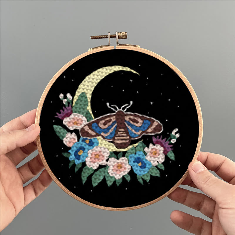Cross Stitch Kit - Moonlight Moth | Creative Insect Artwork | Perfect For Room Decor - image 3