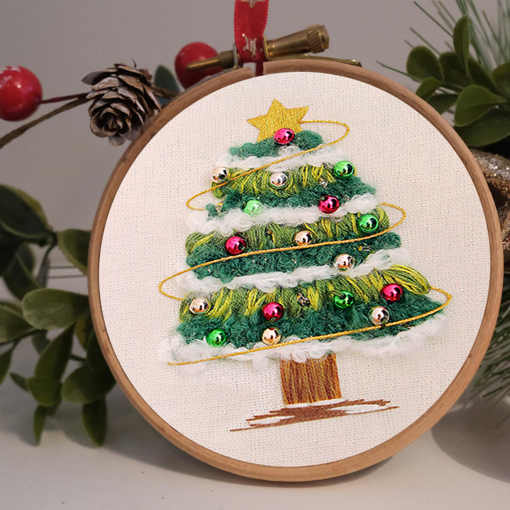 Rubbyoo Embroidery Kit - Shining Christmas Tree | Festive Holiday Decor | Perfect Needle Craft  - image 2