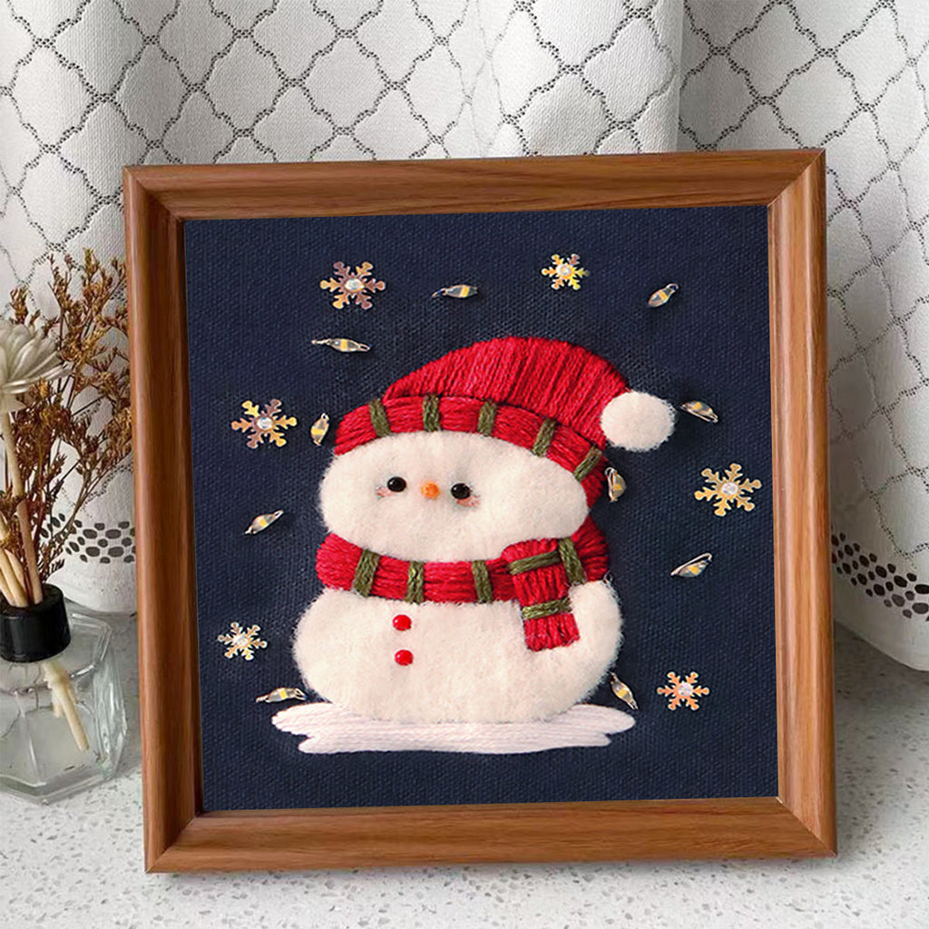Rubbyoo Embroidery Kit - Cute Snowman | Diy Stitch Decorative Craft | Perfect Christmas Ornament - image 9