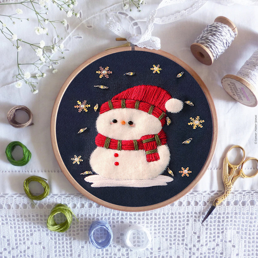 Rubbyoo Embroidery Kit - Cute Snowman | Diy Stitch Decorative Craft | Perfect Christmas Ornament - image 7