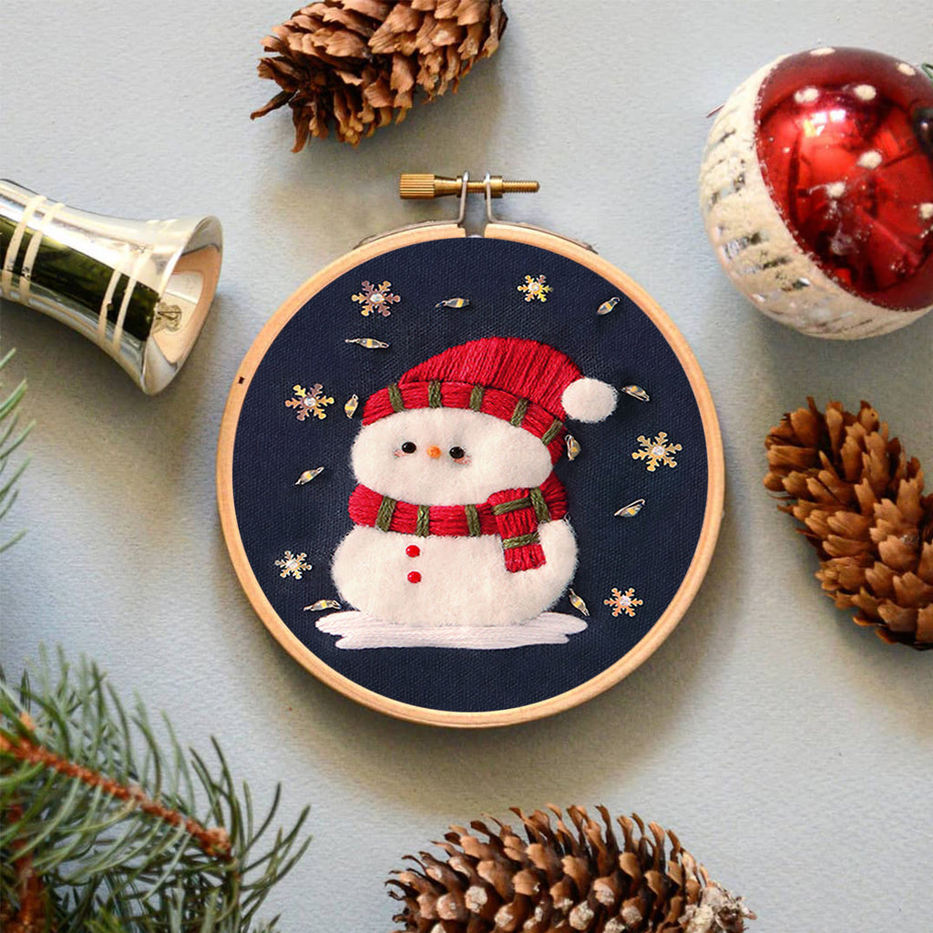 Rubbyoo Embroidery Kit - Cute Snowman | Diy Stitch Decorative Craft | Perfect Christmas Ornament - image 4